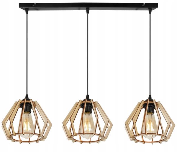 MODERN LED-TAK HÄNGLAMPA AV TRÄ