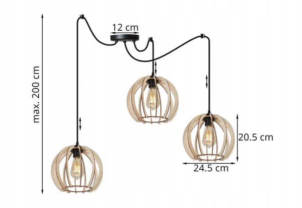 MODERNE TRÆ LED LOFT HÆNGELAMPE