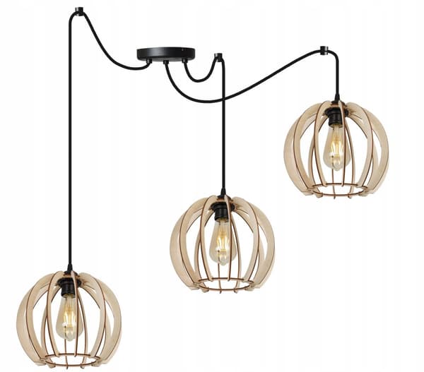 MODERNE TRÆ LED LOFT HÆNGELAMPE