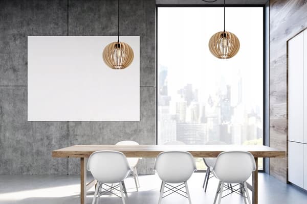 MODERN LED-TAK HÄNGLAMPA AV TRÄ