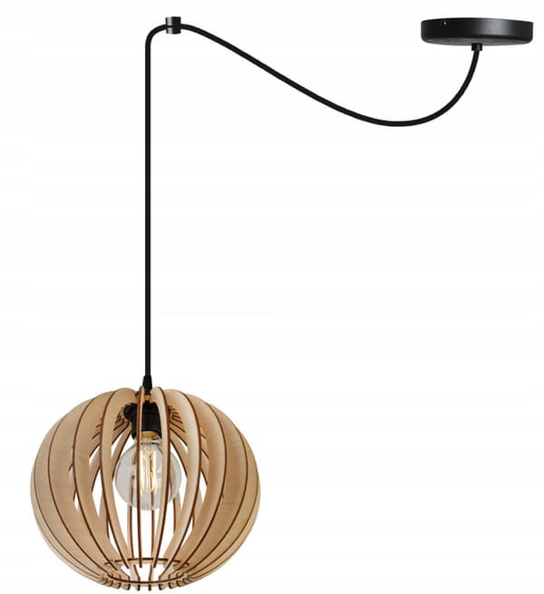 MODERN LED-TAK HÄNGLAMPA AV TRÄ