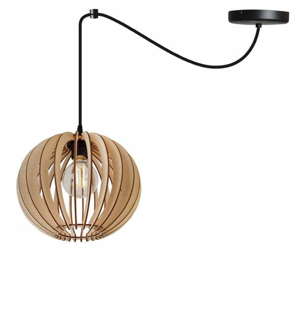MODERN LED-TAK HÄNGLAMPA AV TRÄ