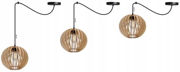 MODERN LED-TAK HÄNGLAMPA AV TRÄ