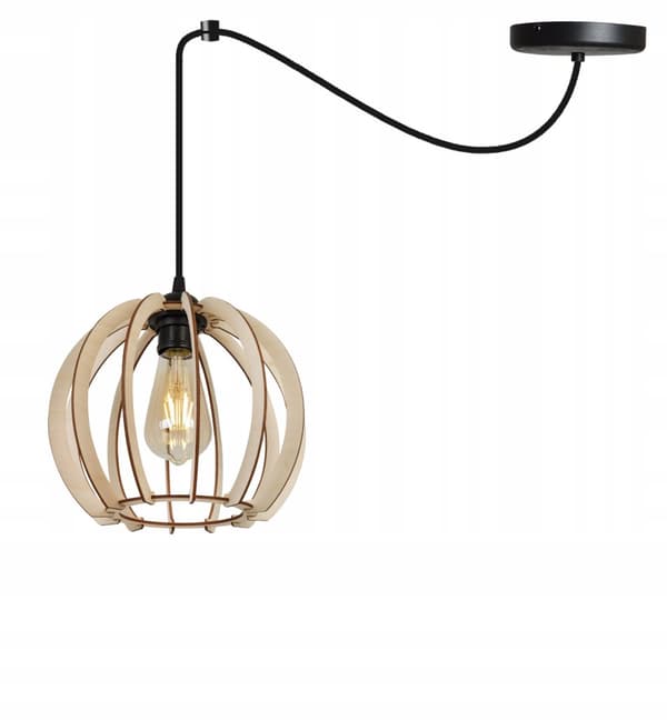 MODERN LED-TAK HÄNGLAMPA AV TRÄ