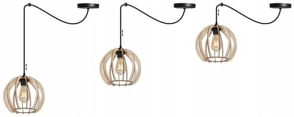 MODERN LED-TAK HÄNGLAMPA AV TRÄ