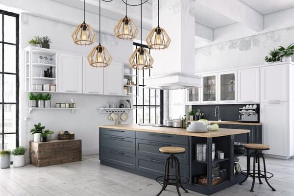 MODERNE TRÆ LED LOFT HÆNGELAMPE