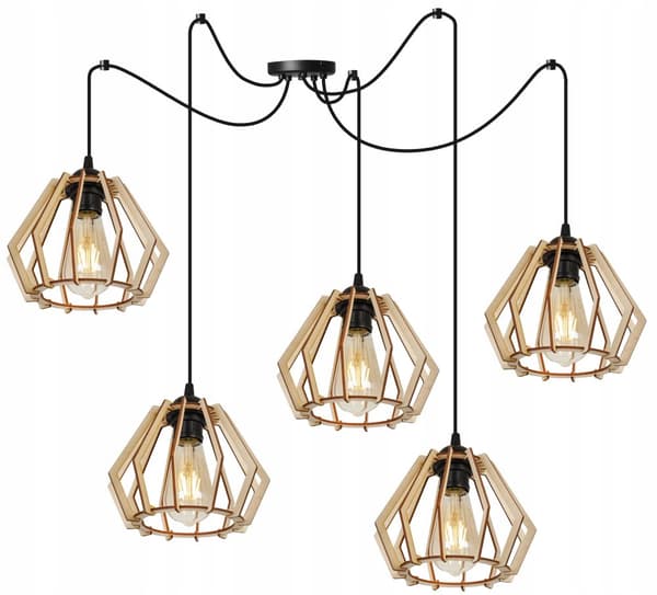 MODERNE TRÆ LED LOFT HÆNGELAMPE
