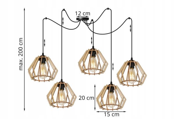 MODERNE TRÆ LED LOFT HÆNGELAMPE