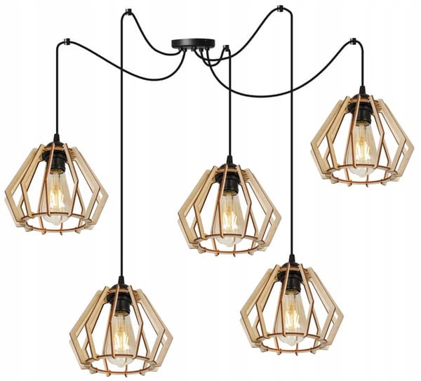 MODERNE TRÆ LED LOFT HÆNGELAMPE
