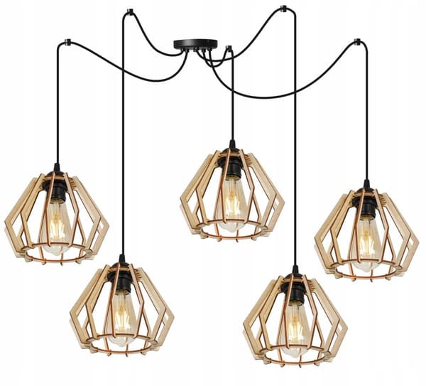MODERNE TRÆ LED LOFT HÆNGELAMPE
