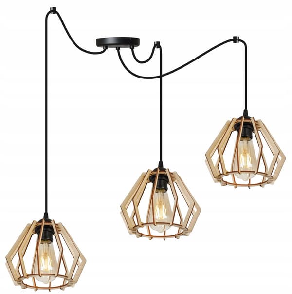 MODERNE TRÆ LED LOFT HÆNGELAMPE
