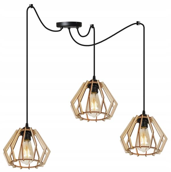 MODERNE TRÆ LED LOFT HÆNGELAMPE