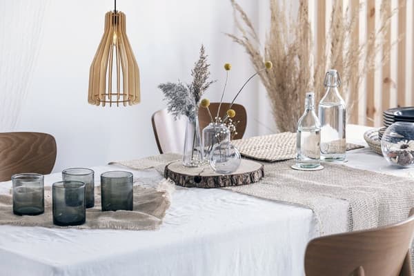 MODERNE TRÆ LED LOFT HÆNGELAMPE