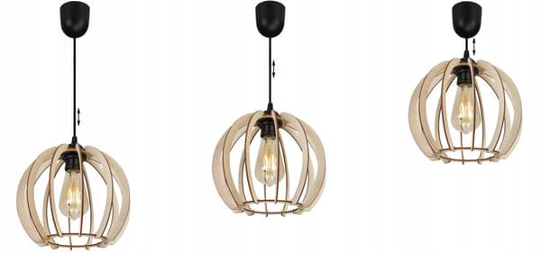 MODERN LED-TAK HÄNGLAMPA AV TRÄ