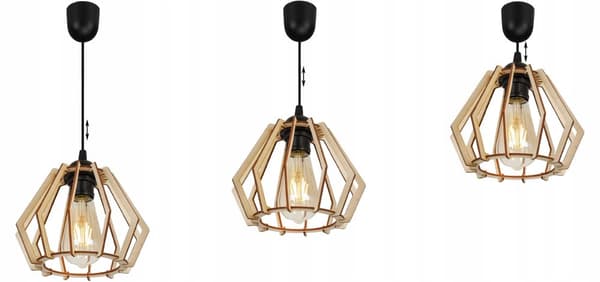 MODERN LED-TAK HÄNGLAMPA AV TRÄ