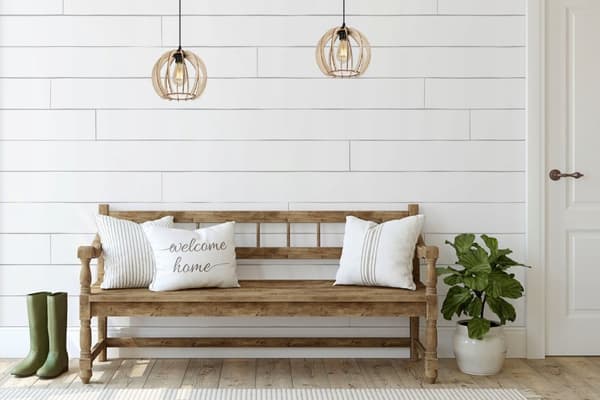 MODERN LED-TAK HÄNGLAMPA AV TRÄ