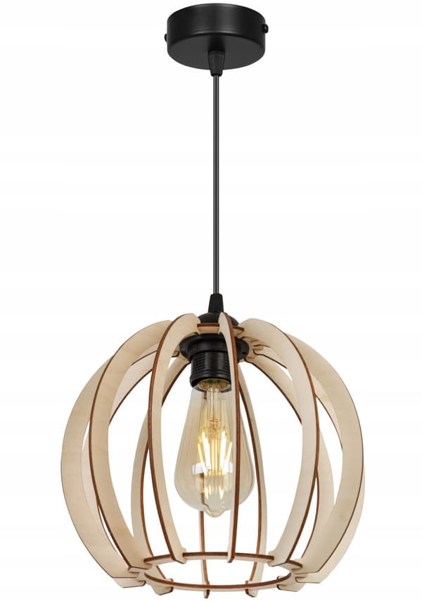 MODERN LED-TAK HÄNGLAMPA AV TRÄ