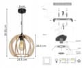 Miniatyrbild 7 av 8: MODERN LED-TAK HÄNGLAMPA AV TRÄ
