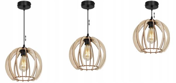 MODERN LED-TAK HÄNGLAMPA AV TRÄ