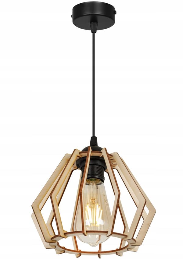 MODERN LED-TAK HÄNGLAMPA AV TRÄ