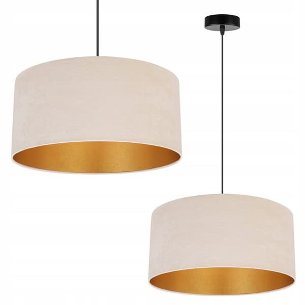 HÄNGLAMPA TAK LJUSKRAKA GULD LAMPSKÄRM SAMMET
