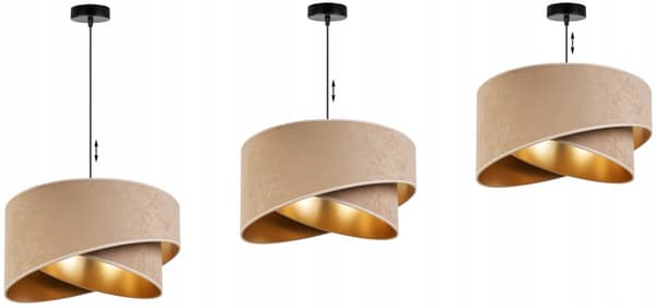 HÄNGLAMPA TAK LJUSKRAKA GULD LAMPSKÄRM SAMMET