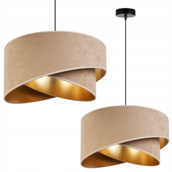HÄNGLAMPA TAK LJUSKRAKA GULD LAMPSKÄRM SAMMET