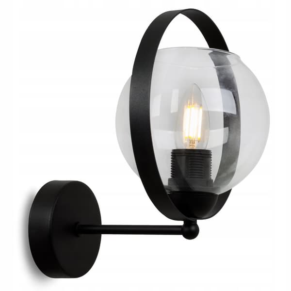MODERNE LAMPE VÆGLAMPE GLAS SKÆRMRING