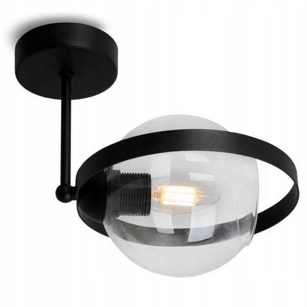 MODERNE LAMPE VÆGLAMPE GLAS SKÆRMRING