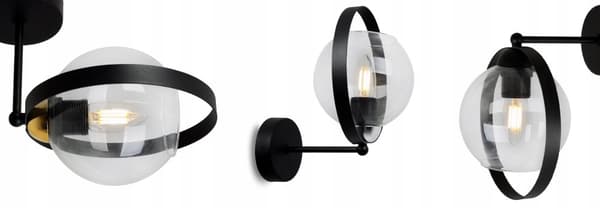MODERNE LAMPE VÆGLAMPE GLAS SKÆRMRING