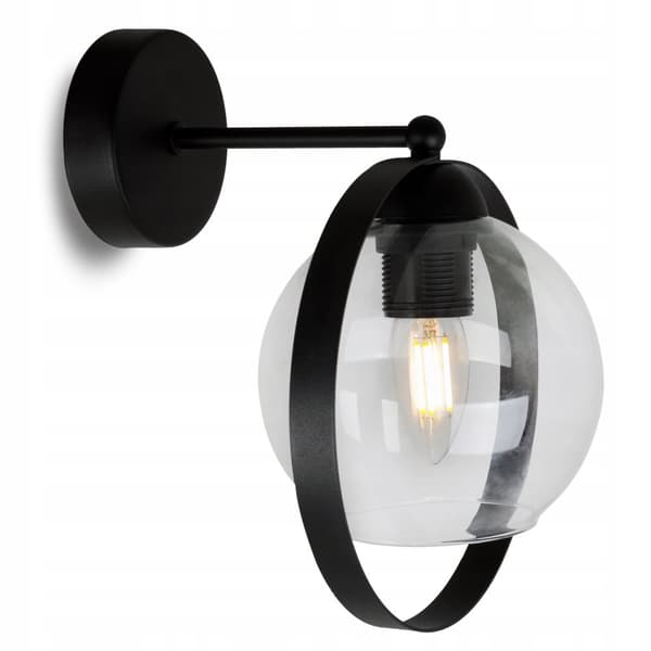 MODERNE LAMPE VÆGLAMPE GLAS SKÆRMRING