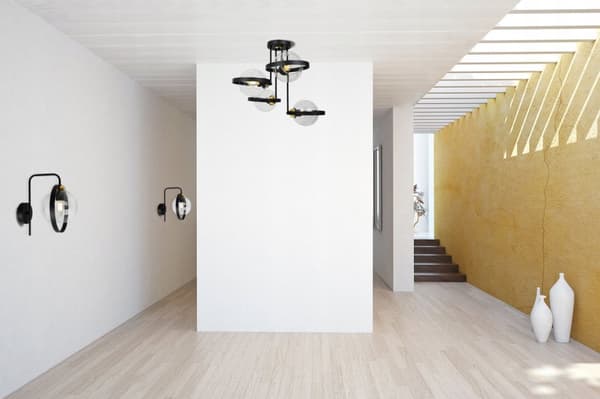 MODERN LAMPA VÄGGLAMPA GLAS SKUGGRING