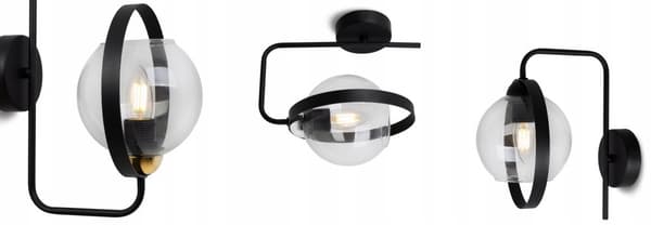 MODERN LAMPA VÄGGLAMPA GLAS SKUGGRING