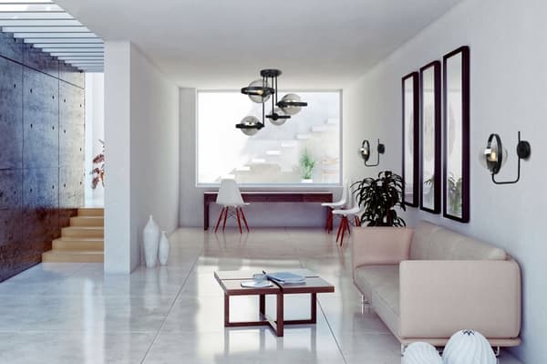 MODERN LAMPA GLAS VÄGGLAMPA GRAFITRING