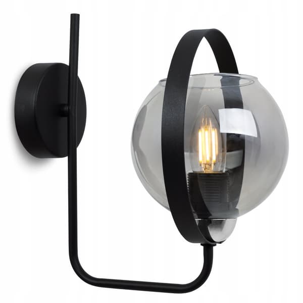 MODERN LAMPA GLAS VÄGGLAMPA GRAFITRING