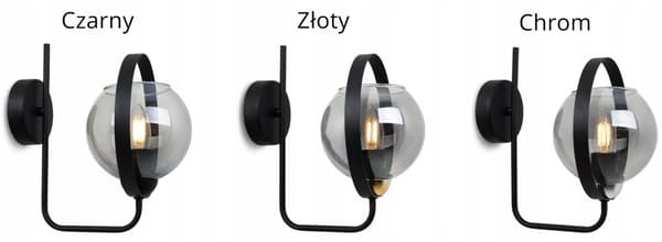 MODERN LAMPA GLAS VÄGGLAMPA GRAFITRING