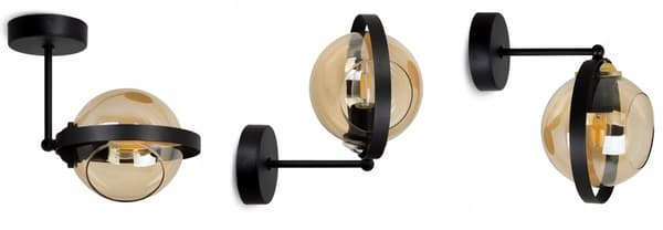 MODERN VÄGGLYKTA RING AV HONING GLAS