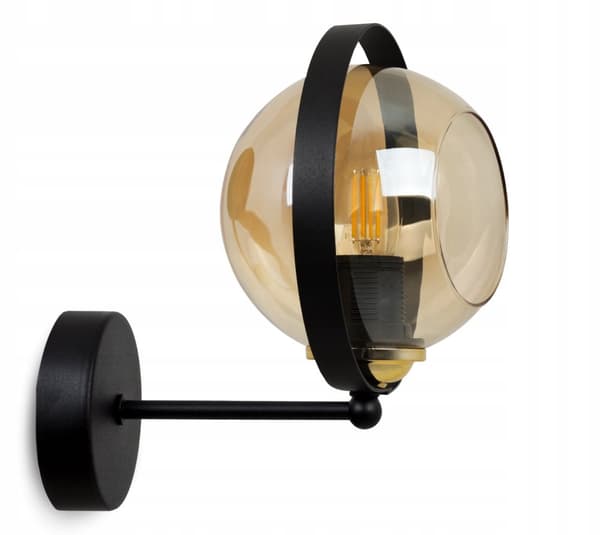 MODERN VÄGGLYKTA RING AV HONING GLAS