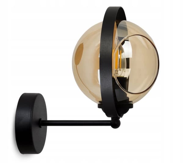 MODERN VÄGGLYKTA RING AV HONING GLAS