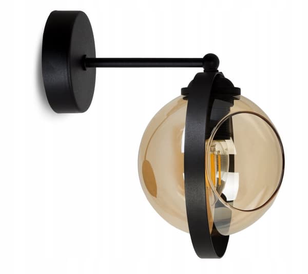MODERN VÄGGLYKTA RING AV HONING GLAS