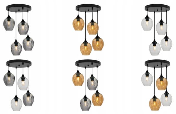 MODERNE LOFT-HÆNGELAMPE GLAS LYSEKRANT