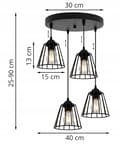 Miniatyrbillede 7 af 9: SORT TRÅDLAMPE LOFT LED LYSELYSE