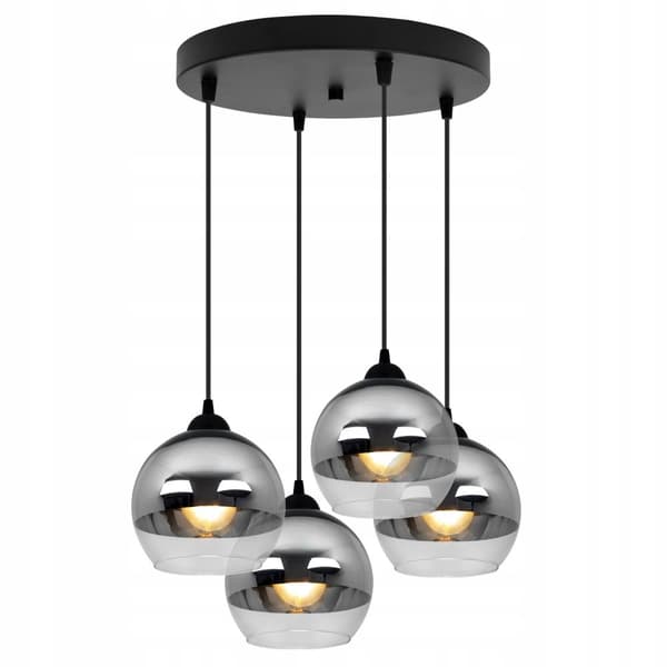 ELEGANT HÆNGELAMPE GLAS LAMPE SKÆRM KROM LED