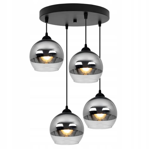 ELEGANT HÆNGELAMPE GLAS LAMPE SKÆRM KROM LED