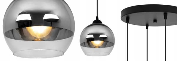ELEGANT HÆNGELAMPE GLAS LAMPE SKÆRM KROM LED