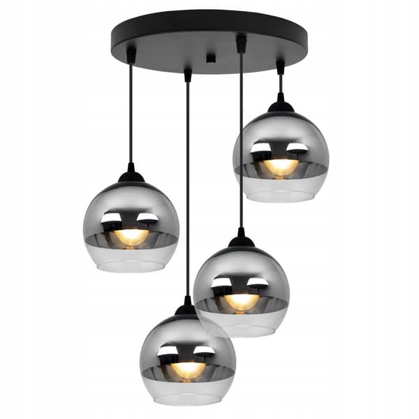ELEGANT HÆNGELAMPE GLAS LAMPE SKÆRM KROM LED