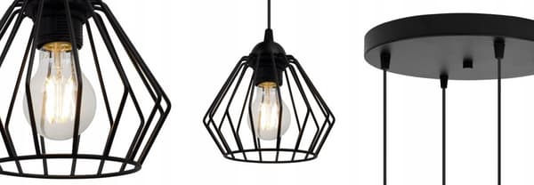 SVART WIRE HÄNGLAMPA LOFT LED LJUSKRAN