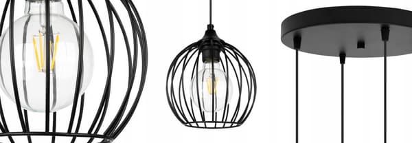 SVART WIRE HÄNGLAMPA LOFT LED LJUSKRAN