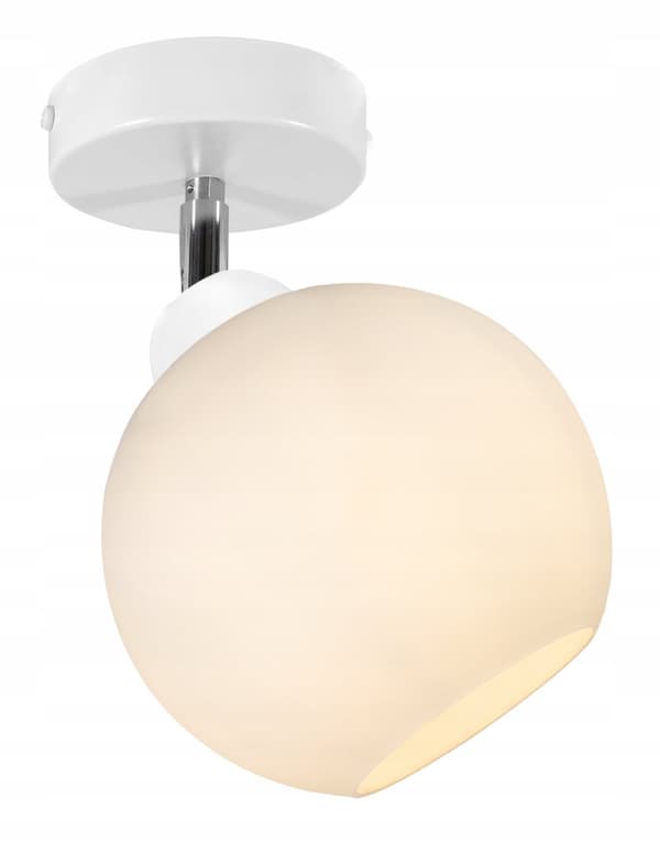 KLASSISK LOFTSLAMPE HVID KUGE LED LAMPESKÆRM