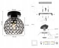 Miniatyrbild 7 av 8: LOFT TAK LAMPA KRISTALKUL LED